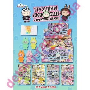 Іграшка з драже "ПУХЛИКИ Лабубу" 2гр*12бл*24шт