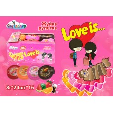 Жувальна гумка "Рулетка Love is" 8гр*16бл*24шт Жувальна гумка "Рулетка Love is" 8гр*16бл*24шт