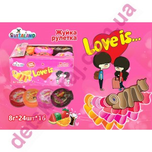 Жувальна гумка "Рулетка Love is" 8гр*16бл*24шт