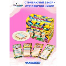 Зефір "Стриюбаючий Jumping cotton" + вибухова карамель 7гр*20бл*30шт