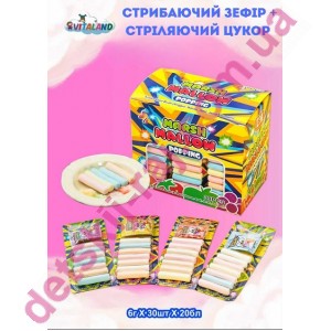 Зефір "Стриюбаючий Jumping cotton" + вибухова карамель 7гр*20бл*30шт
