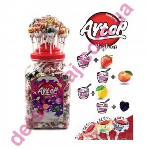 Льодяник на палочці "AYTOP Йогург" 12гр*6бл*150шт